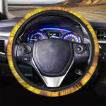 Yellow Daisy Flower Print Car Steering Wheel Cover