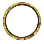 Yellow Daisy Flower Print Car Steering Wheel Cover