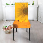 Yellow Daisy Flower Print Dining Chair Slipcover