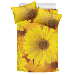 Yellow Daisy Flower Print Duvet Cover Bedding Set