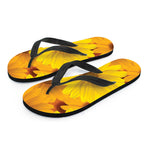 Yellow Daisy Flower Print Flip Flops