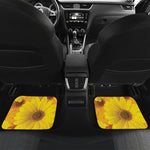 Yellow Daisy Flower Print Front and Back Car Floor Mats