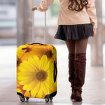 Yellow Daisy Flower Print Luggage Cover