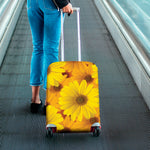 Yellow Daisy Flower Print Luggage Cover