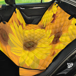 Yellow Daisy Flower Print Pet Car Back Seat Cover