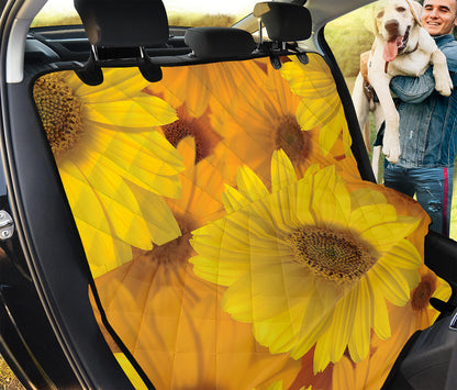 Yellow Daisy Flower Print Pet Car Back Seat Cover