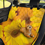 Yellow Daisy Flower Print Pet Car Back Seat Cover