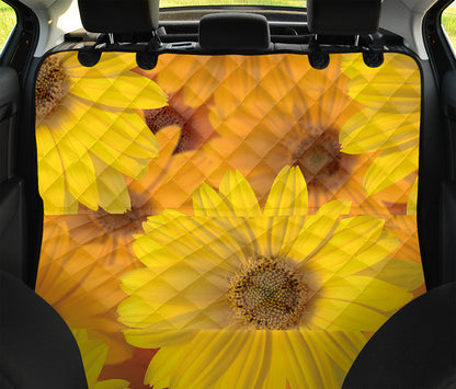 Yellow Daisy Flower Print Pet Car Back Seat Cover
