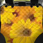 Yellow Daisy Flower Print Pet Car Back Seat Cover