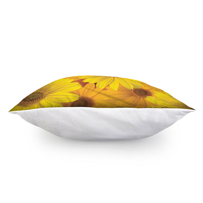 Yellow Daisy Flower Print Pillow Cover