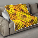 Yellow Daisy Flower Print Quilt