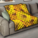 Yellow Daisy Flower Print Quilt