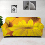 Yellow Daisy Flower Print Sofa Cover