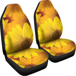Yellow Daisy Flower Print Universal Fit Car Seat Covers