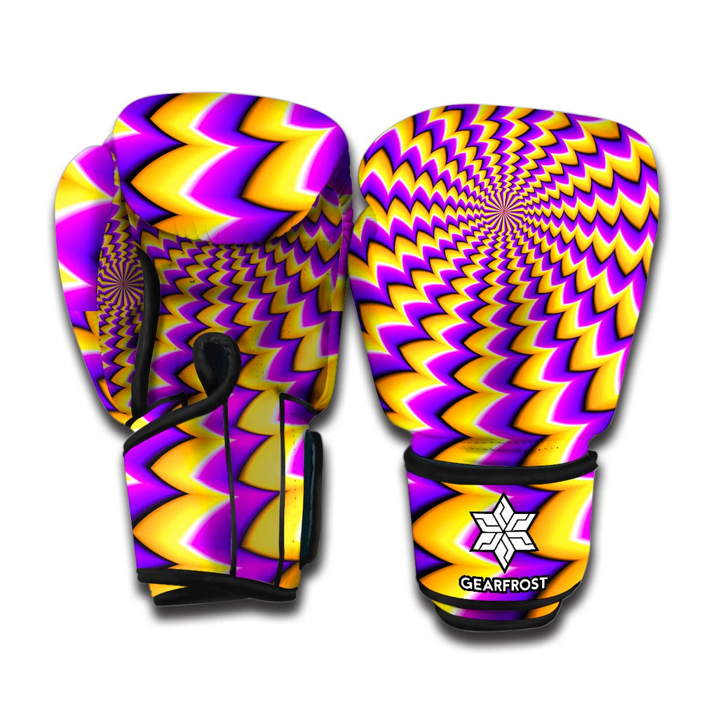 Yellow Dizzy Moving Optical Illusion Boxing Gloves