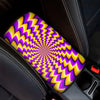 Yellow Dizzy Moving Optical Illusion Car Center Console Cover