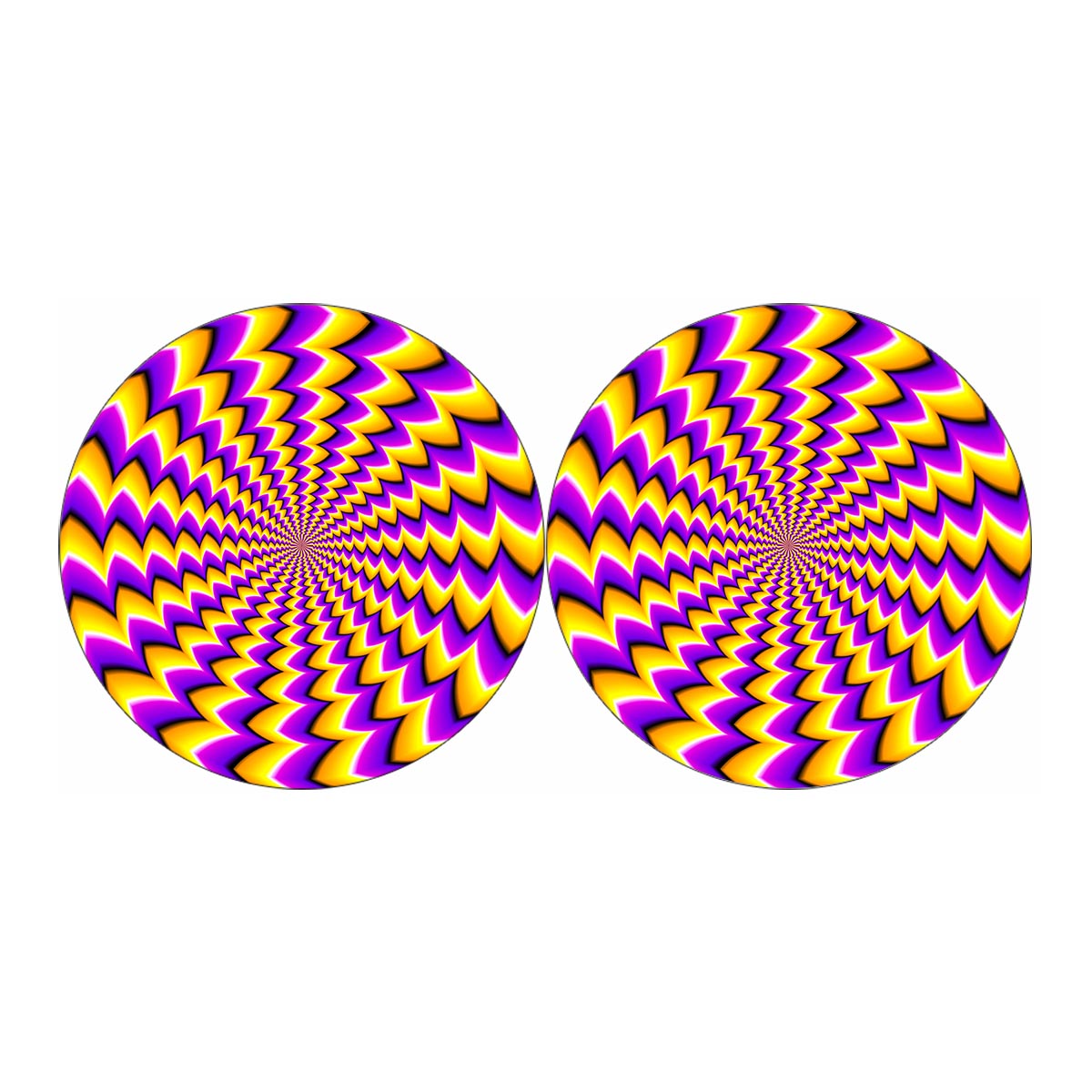 Yellow Dizzy Moving Optical Illusion Car Coasters