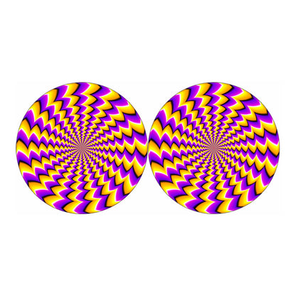 Yellow Dizzy Moving Optical Illusion Car Coasters