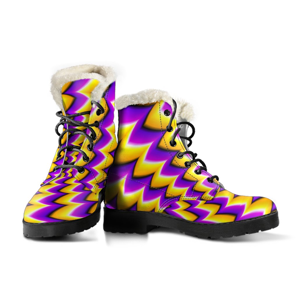 Yellow Dizzy Moving Optical Illusion Comfy Boots GearFrost