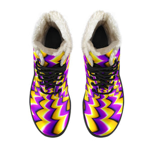 Yellow Dizzy Moving Optical Illusion Comfy Boots GearFrost