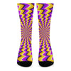 Yellow Dizzy Moving Optical Illusion Crew Socks