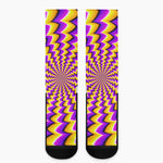 Yellow Dizzy Moving Optical Illusion Crew Socks