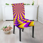 Yellow Dizzy Moving Optical Illusion Dining Chair Slipcover