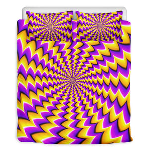 Yellow Dizzy Moving Optical Illusion Duvet Cover Bedding Set