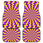 Yellow Dizzy Moving Optical Illusion Front and Back Car Floor Mats