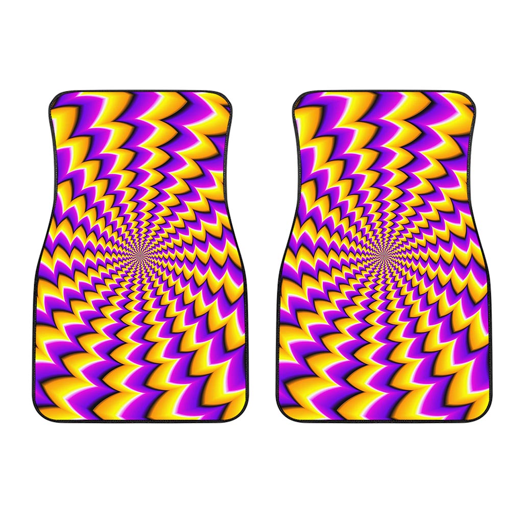 Yellow Dizzy Moving Optical Illusion Front Car Floor Mats