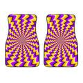Yellow Dizzy Moving Optical Illusion Front Car Floor Mats