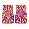 Yellow Dizzy Moving Optical Illusion Front Car Floor Mats