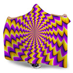 Yellow Dizzy Moving Optical Illusion Hooded Blanket