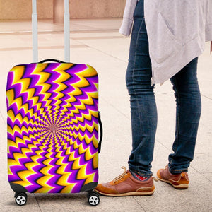 Yellow Dizzy Moving Optical Illusion Luggage Cover GearFrost