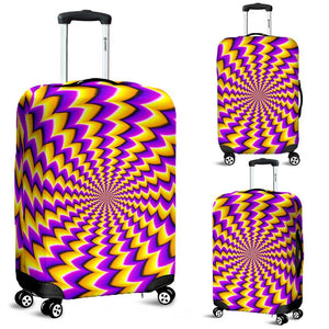 Yellow Dizzy Moving Optical Illusion Luggage Cover GearFrost