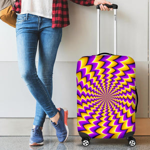 Yellow Dizzy Moving Optical Illusion Luggage Cover GearFrost