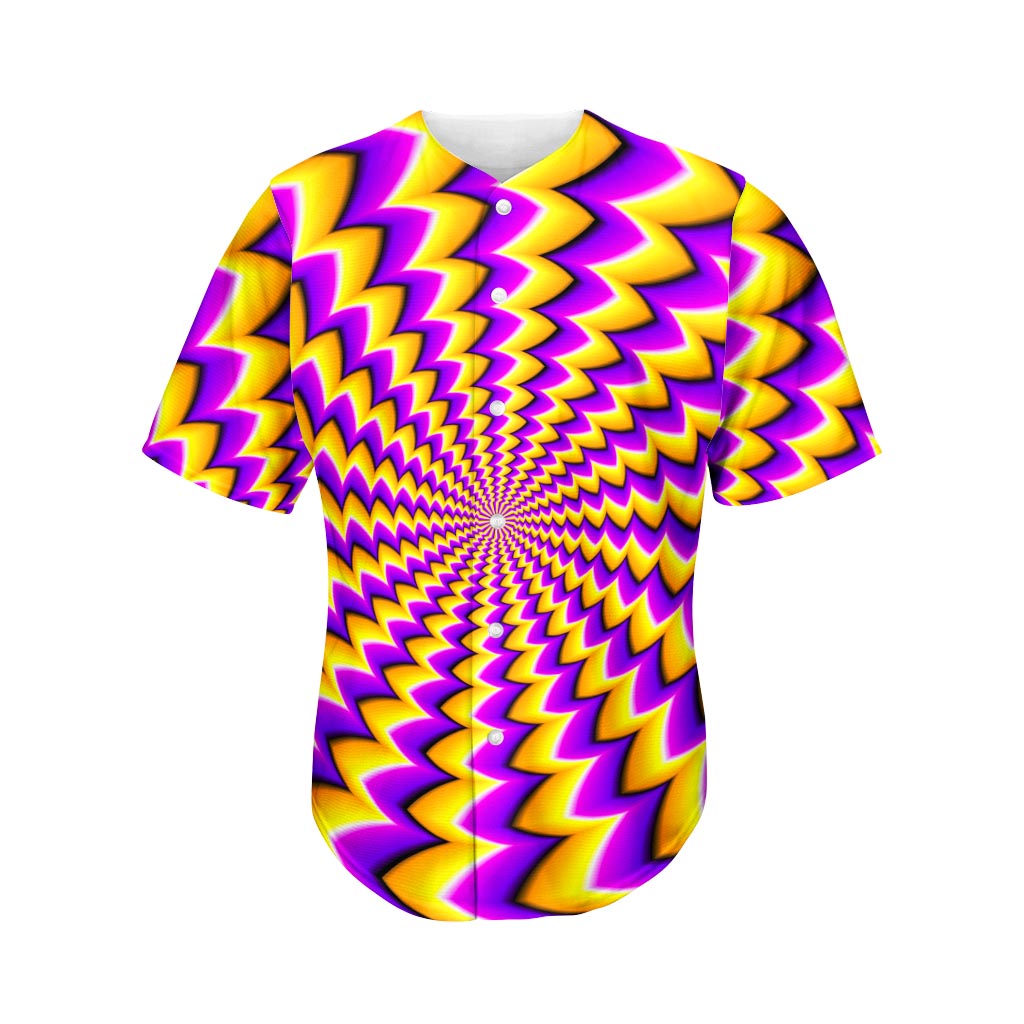 Yellow Dizzy Moving Optical Illusion Men's Baseball Jersey