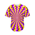 Yellow Dizzy Moving Optical Illusion Men's Baseball Jersey