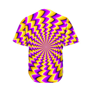 Yellow Dizzy Moving Optical Illusion Men's Baseball Jersey