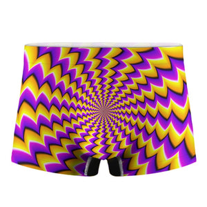 Yellow Dizzy Moving Optical Illusion Men's Boxer Briefs