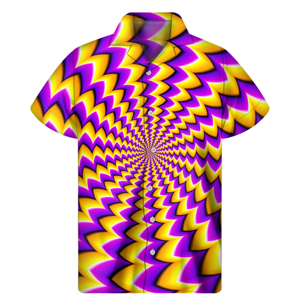 Yellow Dizzy Moving Optical Illusion Men's Short Sleeve Shirt