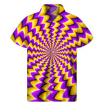 Yellow Dizzy Moving Optical Illusion Men's Short Sleeve Shirt