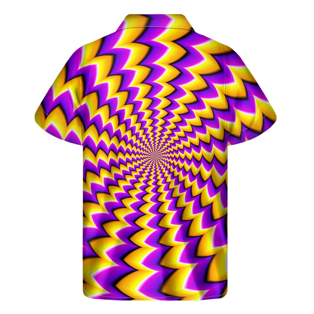 Yellow Dizzy Moving Optical Illusion Men's Short Sleeve Shirt