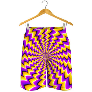 Yellow Dizzy Moving Optical Illusion Men's Shorts