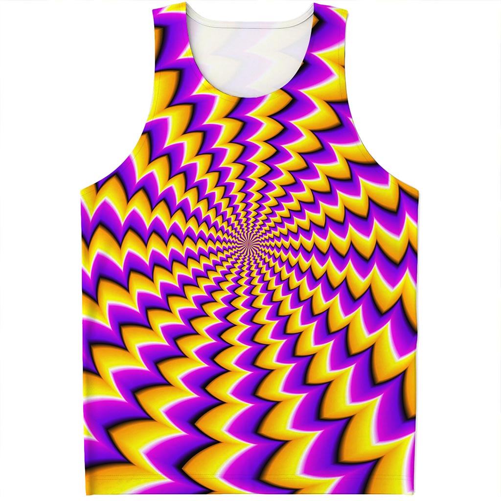 Yellow Dizzy Moving Optical Illusion Men's Tank Top