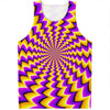 Yellow Dizzy Moving Optical Illusion Men's Tank Top