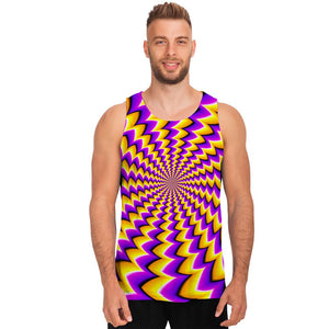 Yellow Dizzy Moving Optical Illusion Men's Tank Top