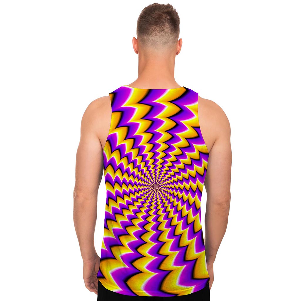 Yellow Dizzy Moving Optical Illusion Men's Tank Top