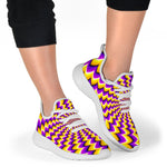 Yellow Dizzy Moving Optical Illusion Mesh Knit Shoes GearFrost