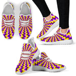 Yellow Dizzy Moving Optical Illusion Mesh Knit Shoes GearFrost